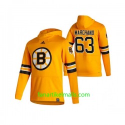Boston Bruins Brad Marchand 63 2020-21 Reverse Retro Gelb Dicker Kapuzenpullover Boston Bruins Brad Marchand 63 2020-21 Reverse Retro Gelb Dicker Kapuzenpullover
