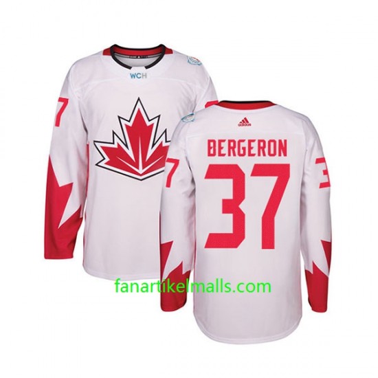 Kanada Trikot Patrice Bergeron 37 Hockey World Cup 2016 Weiß Authentic