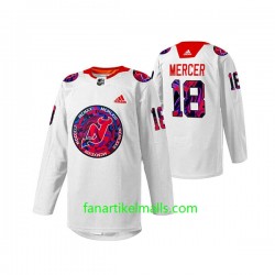 New Jersey Devils Trikot Dawson Mercer 18 Adidas 2022 Gender Equality Night Weiß Authentic New Jersey Devils Trikot Dawson Mercer 18 Adidas 2022 Gender Equality Night Weiß Authentic
