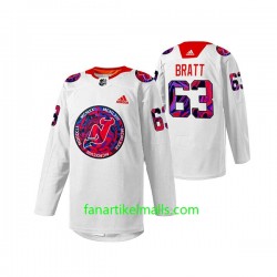 New Jersey Devils Trikot Jesper Bratt 63 Adidas 2022 Gender Equality Night Weiß Authentic New Jersey Devils Trikot Jesper Bratt 63 Adidas 2022 Gender Equality Night Weiß Authentic