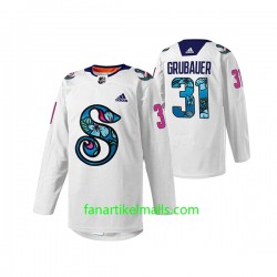 Seattle Kraken Trikot Philipp Grubauer 31 Adidas 2022 Pride Night Weiß Authentic Seattle Kraken Trikot Philipp Grubauer 31 Adidas 2022 Pride Night Weiß Authentic