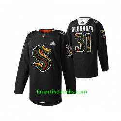 Seattle Kraken Trikot Philipp Grubauer 31 Adidas Black History Month Schwarz Authentic