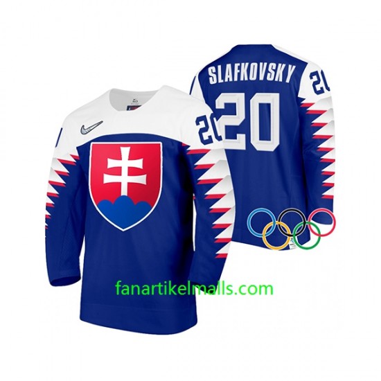 Slowakei Trikot Juraj Slafkovsky 20 2022 Winter Olympics Marineblau Authentic