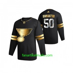 St. Louis Blues Trikot Jordan Binnington 50 Adidas 2021 Schwarz Golden Edition Authentic