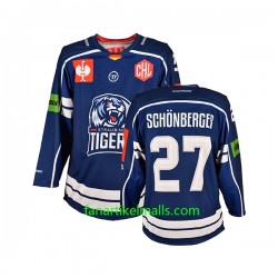 Straubing Tigers Trikot Sandro Schonberger 27 CHL Blau Authentic