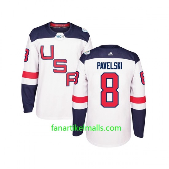 USA Team Trikot Joe Pavelski 8 Hockey World Cup 2016 Weiß Authentic