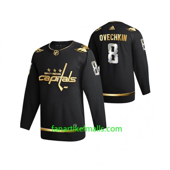 Washington Capitals Trikot Alexander Ovechkin 8 Adidas 2021 Schwarz Golden Edition Authentic