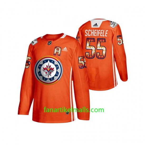 Winnipeg Jets Trikot Mark Scheifele 55 Adidas 2020 WASAC Night Orange Authentic