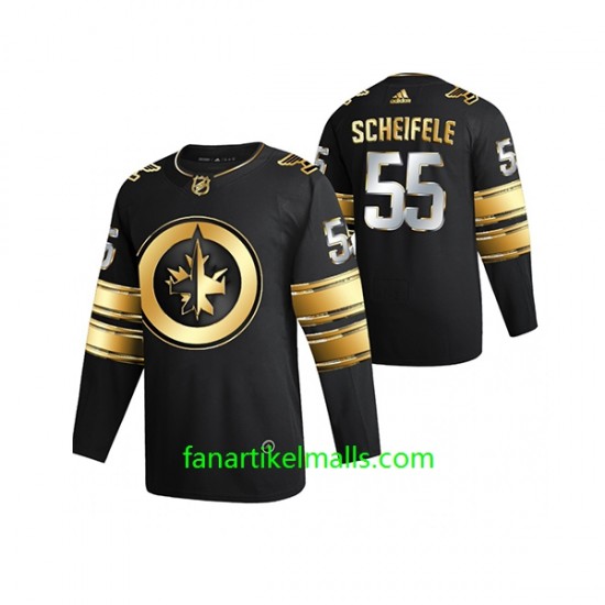 Winnipeg Jets Trikot Mark Scheifele 55 Adidas 2021 Schwarz Golden Edition Authentic