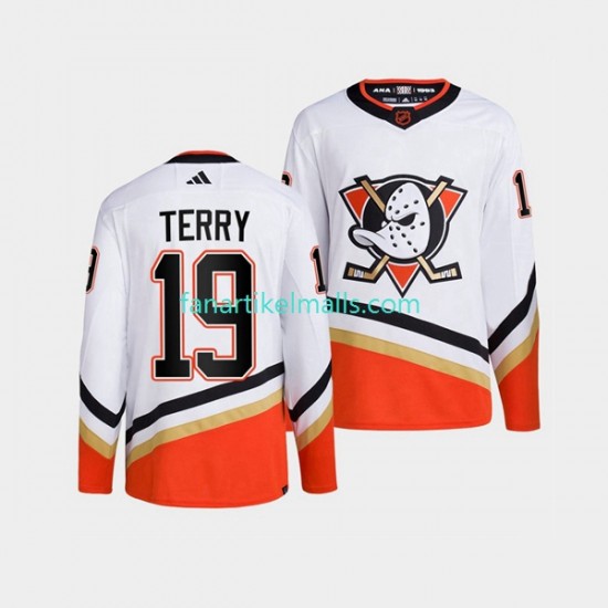 Anaheim Ducks Trikot Troy Terry 19 Adidas 2022-23 Reverse Retro Weiß Authentic