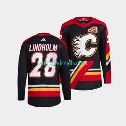 Calgary Flames Trikot Elias Lindholm 28 Adidas 2022-23 Reverse Retro Schwarz Authentic