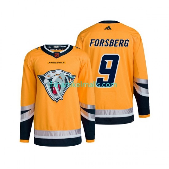 Nashville Predators Trikot Filip Forsberg 9 Adidas 2022-23 Reverse Retro 2.0 Gelb Authentic