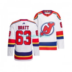 New Jersey Devils Trikot JESPER BRATT 63 Adidas 2022-23 Reverse Retro Weiß Authentic New Jersey Devils Trikot JESPER BRATT 63 Adidas 2022-23 Reverse Retro Weiß Authentic