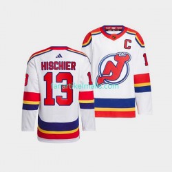 New Jersey Devils Trikot Nico Hischier 13 Adidas 2022-23 Reverse Retro Weiß Authentic New Jersey Devils Trikot Nico Hischier 13 Adidas 2022-23 Reverse Retro Weiß Authentic