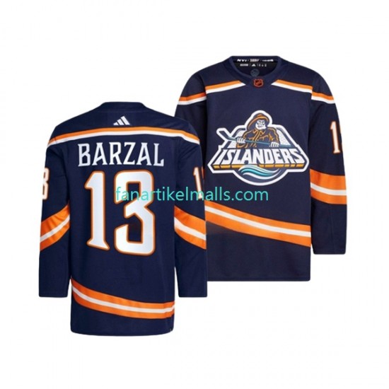 New York Islanders Trikot MATHEW BARZAL 13 Adidas 2022-23 Reverse Retro Marineblau Authentic