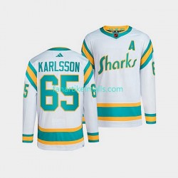 San Jose Sharks Trikot Erik Karlsson 65 Adidas 2022 Reverse Retro Weiß Authentic San Jose Sharks Trikot Erik Karlsson 65 Adidas 2022 Reverse Retro Weiß Authentic