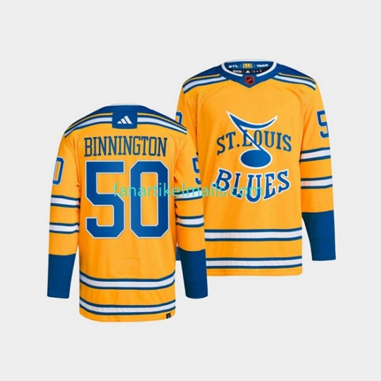 St. Louis Blues Trikot Jordan Binnington 50 Adidas 2022-23 Reverse Retro Gelb Authentic St. Louis Blues Trikot Jordan Binnington 50 Adidas 2022-23 Reverse Retro Gelb Authentic