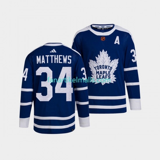 Toronto Maple Leafs Trikot Auston Matthews 34 Adidas 2022 Reverse Retro Blau Authentic