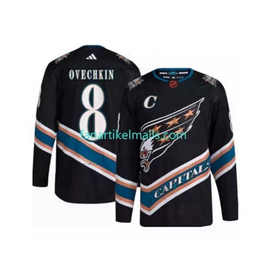 Washington Capitals Trikot Alex Ovechkin 8 Adidas 2022-23 Reverse Retro Schwarz Authentic